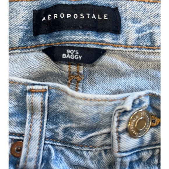 Aeropostale 90s Baggy Distressed Jeans - Size 00 Regular - Picture 3 of 4